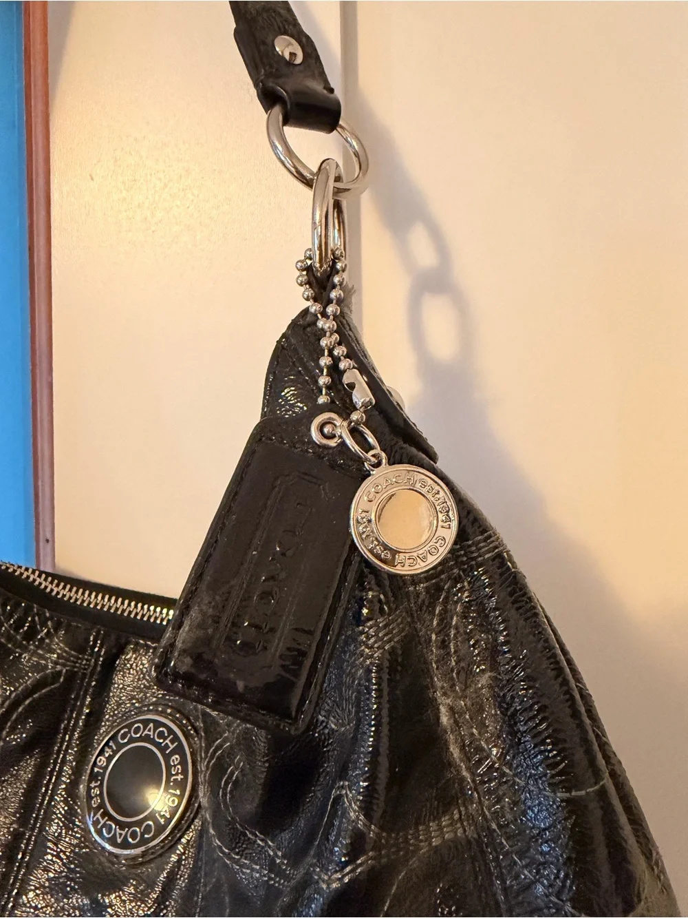 Coach Black Quilted Signature Hobo Bag